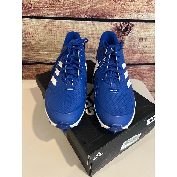 Adidas FY4440 Icon 7 MD Ironskin Low Top Baesball Cleats Royal Blue Sz 15 NWT - Picture 2 of 5
